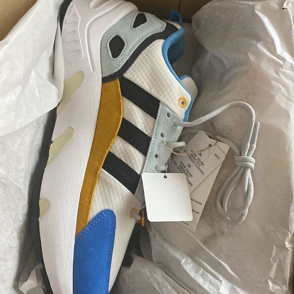 Adidas Zx 22 Boost White/Gold/Blue - Picture 11 of 12